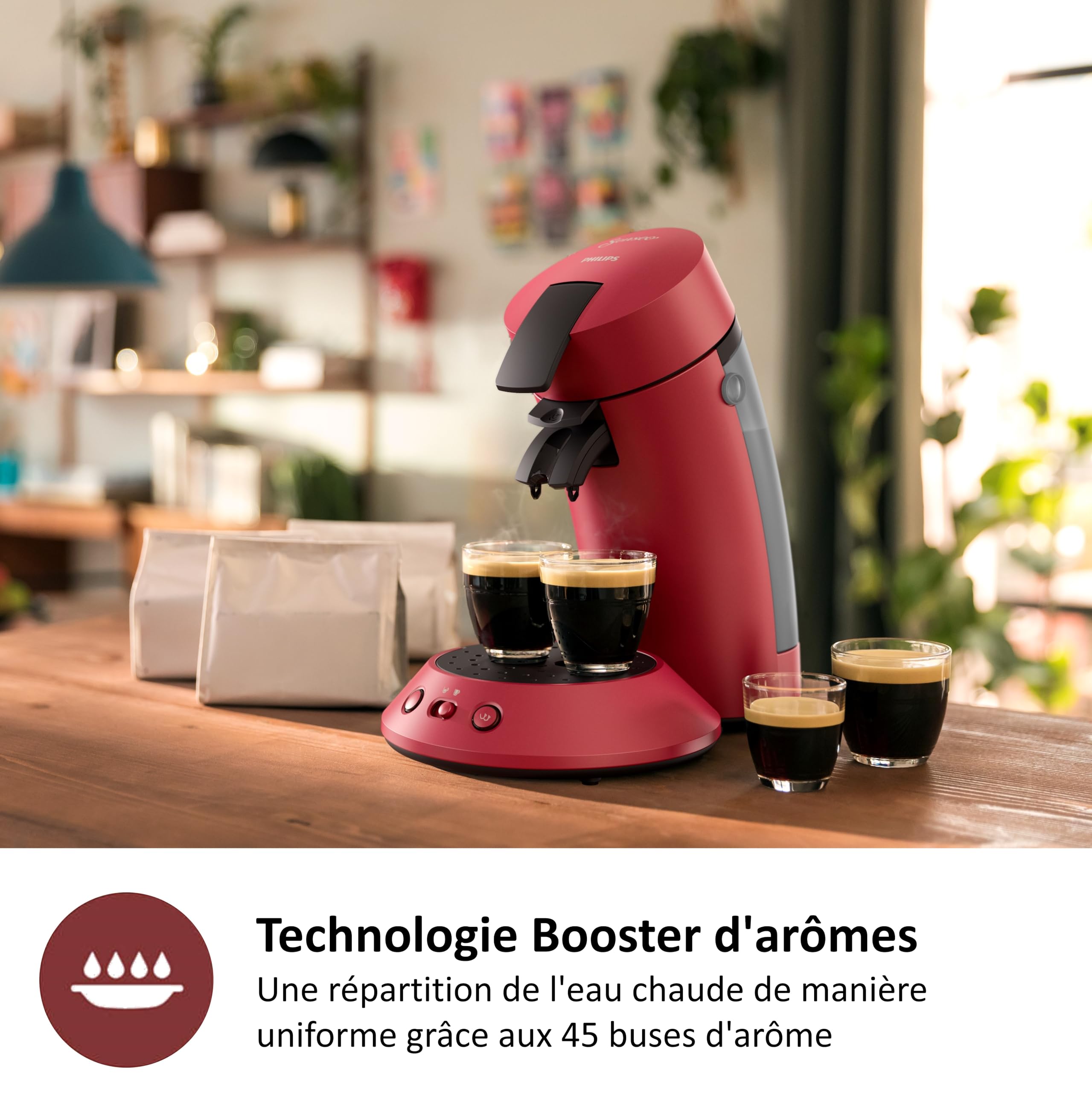 Veloren Kafée Élite Dosettes – Rouge Vif, Double Tasse